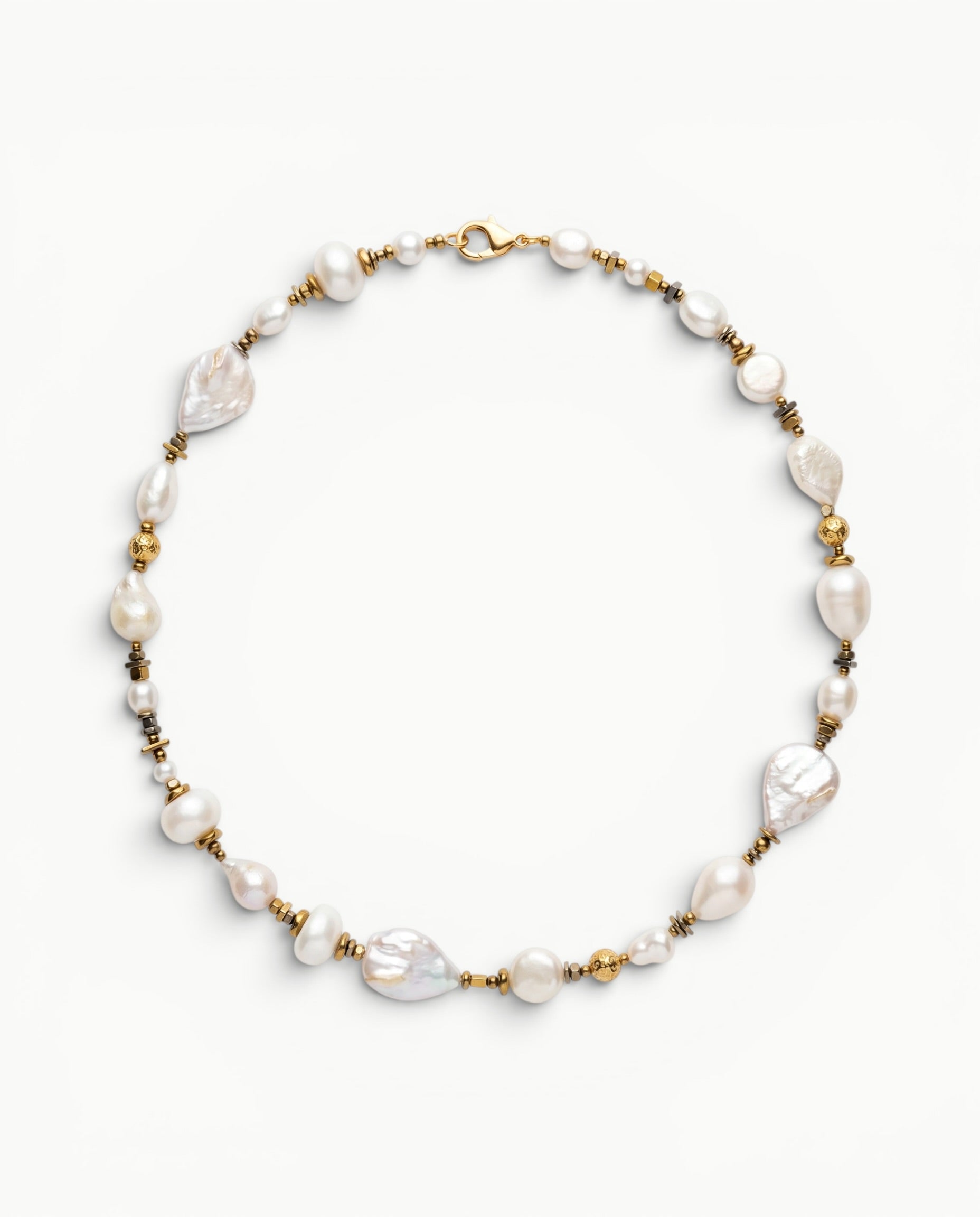 Collier JOHAR -  perles eau douce,  perles baroques et hématites dorées – MIMA BACH