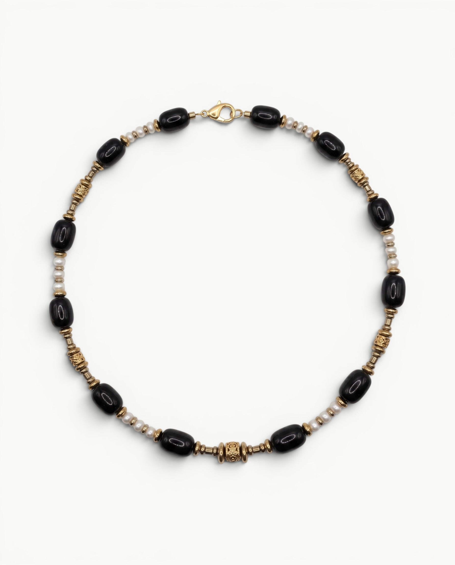 Collier Séléné | Agate noire & perles d’eau douce | MIMA BACH